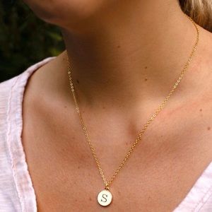 White Gold S Initial Necklace